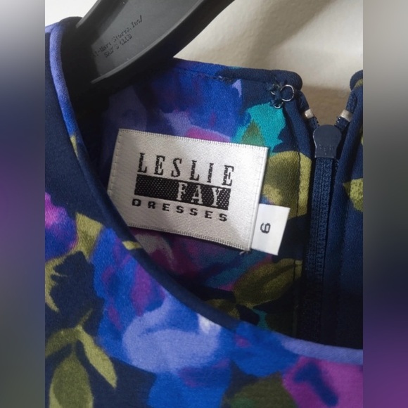 Leslie Fay Vintage Floral Ruffle Midi Dress Size Small - Picture 10 of 11